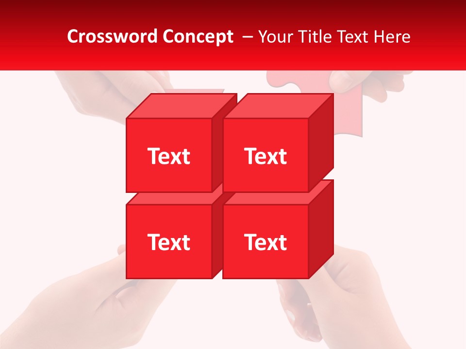 Two Hands Holding A Piece Of A Puzzle PowerPoint Template