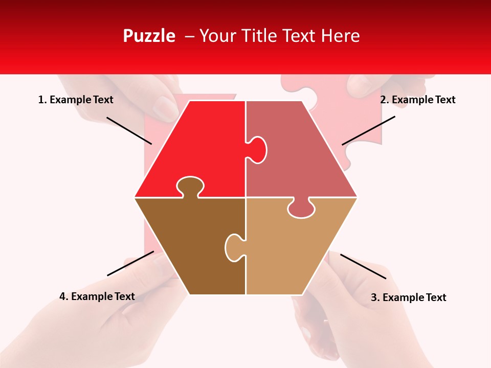 Two Hands Holding A Piece Of A Puzzle PowerPoint Template
