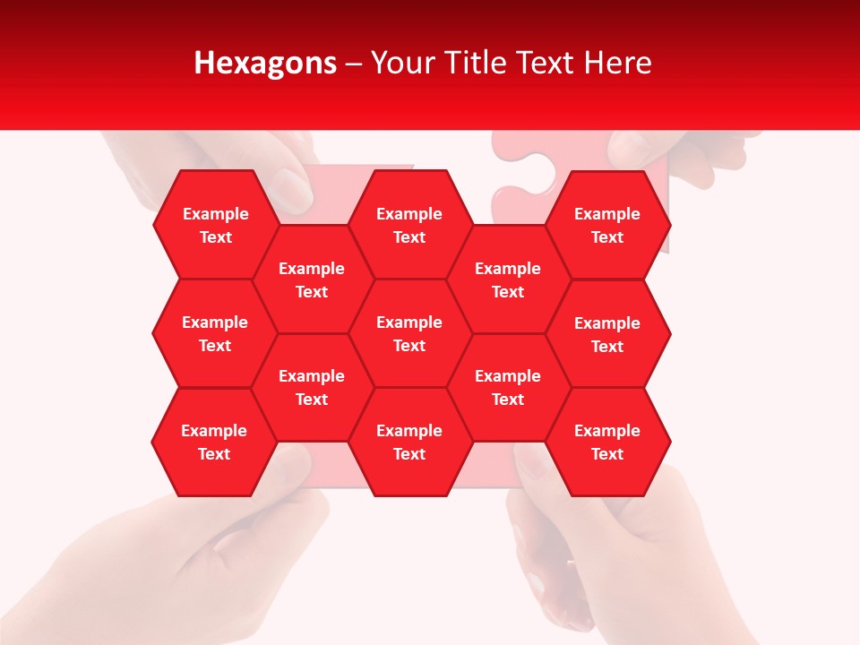 Two Hands Holding A Piece Of A Puzzle PowerPoint Template