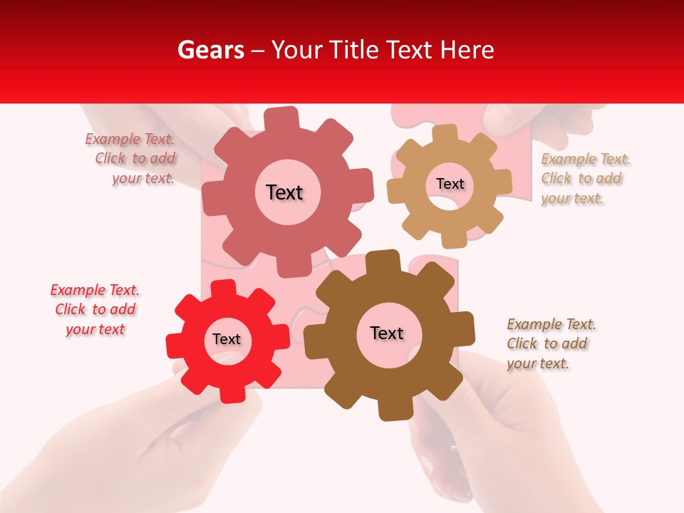 Two Hands Holding A Piece Of A Puzzle PowerPoint Template