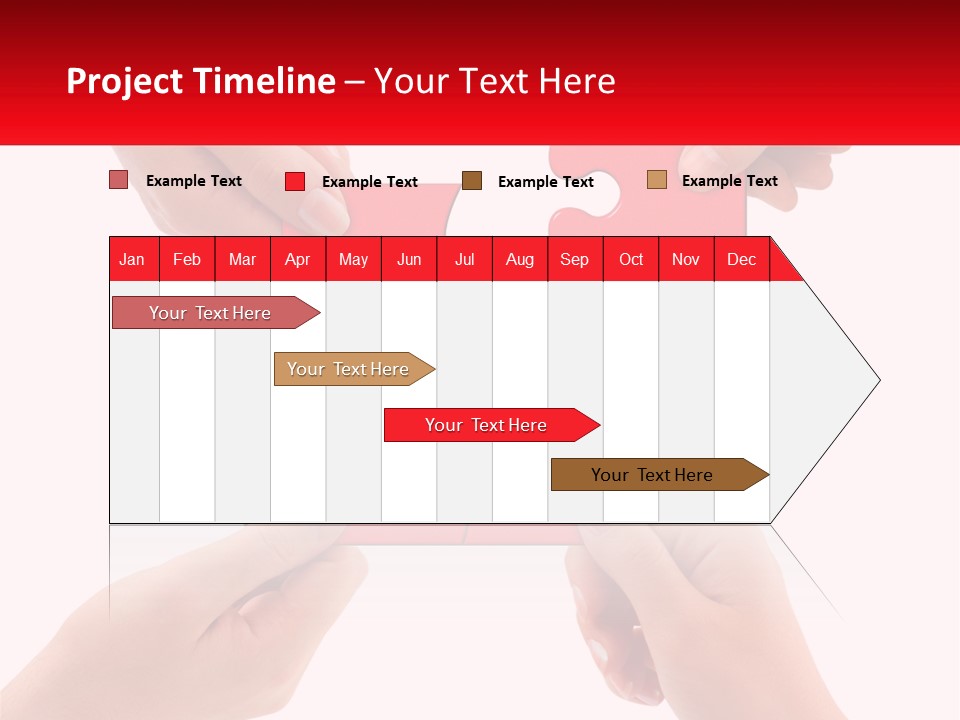 Two Hands Holding A Piece Of A Puzzle PowerPoint Template