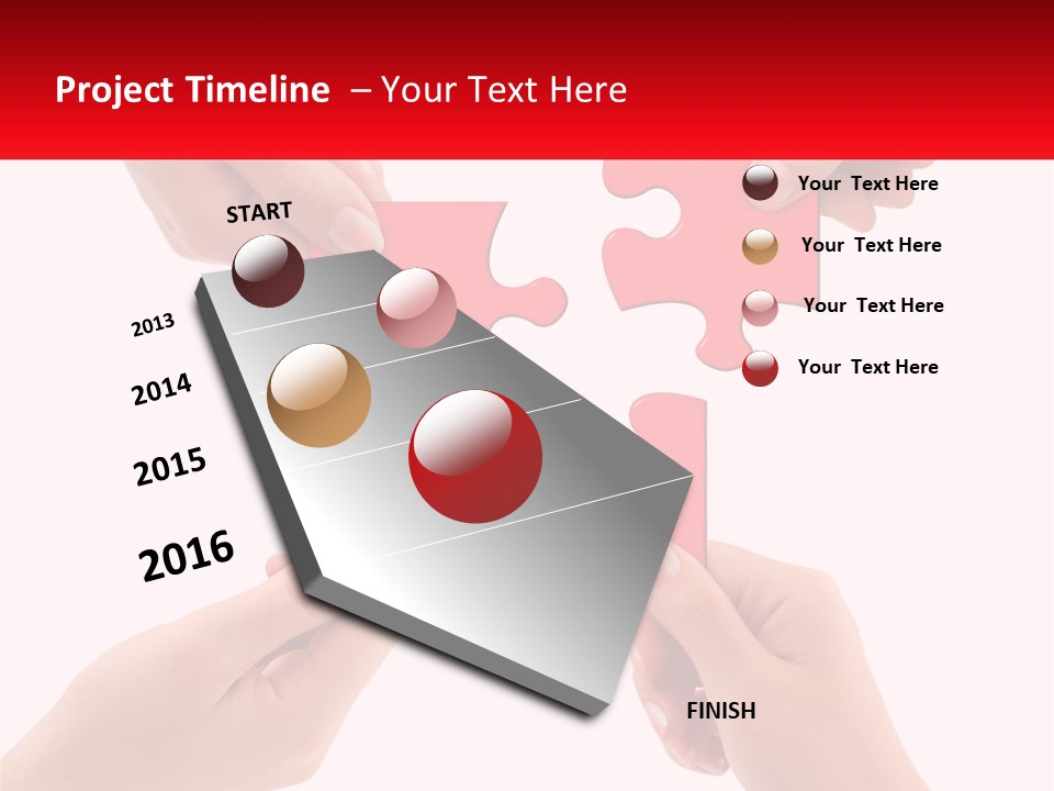 Two Hands Holding A Piece Of A Puzzle PowerPoint Template