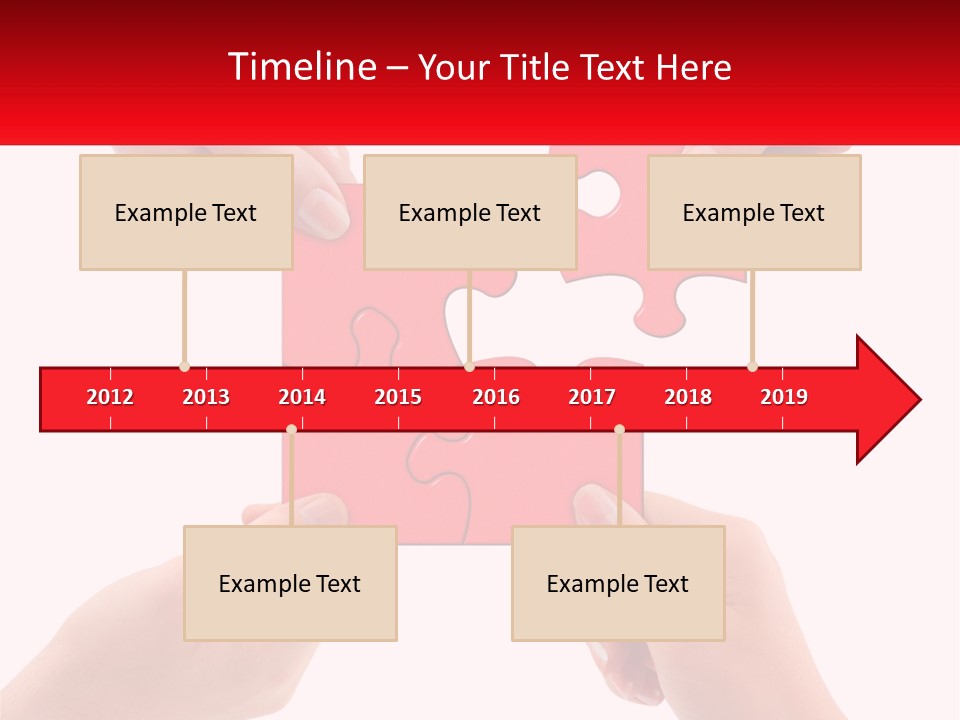 Two Hands Holding A Piece Of A Puzzle PowerPoint Template