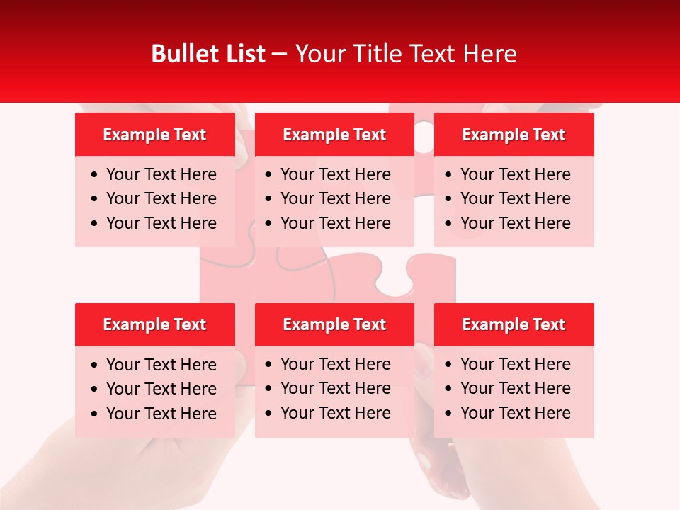 Two Hands Holding A Piece Of A Puzzle PowerPoint Template