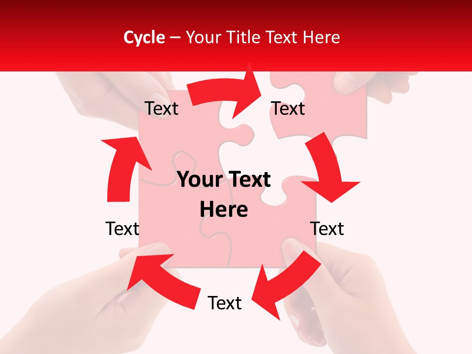 Two Hands Holding A Piece Of A Puzzle PowerPoint Template