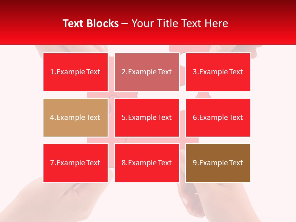 Two Hands Holding A Piece Of A Puzzle PowerPoint Template