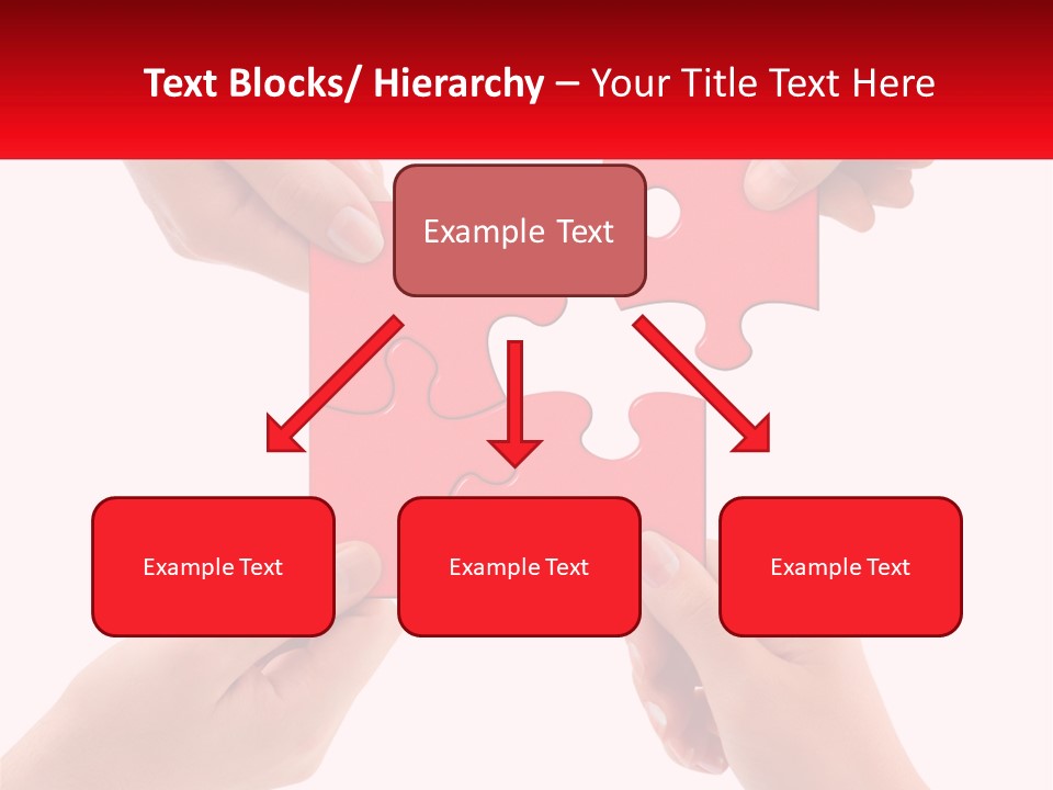 Two Hands Holding A Piece Of A Puzzle PowerPoint Template