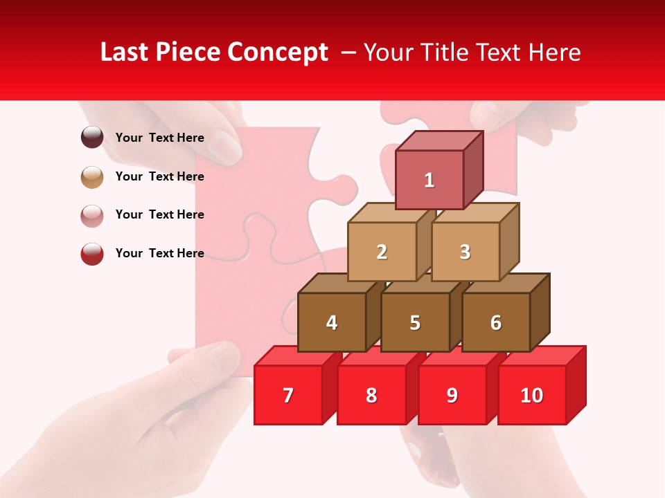 Two Hands Holding A Piece Of A Puzzle PowerPoint Template