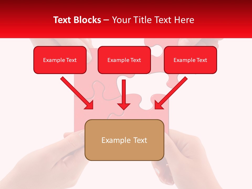 Two Hands Holding A Piece Of A Puzzle PowerPoint Template