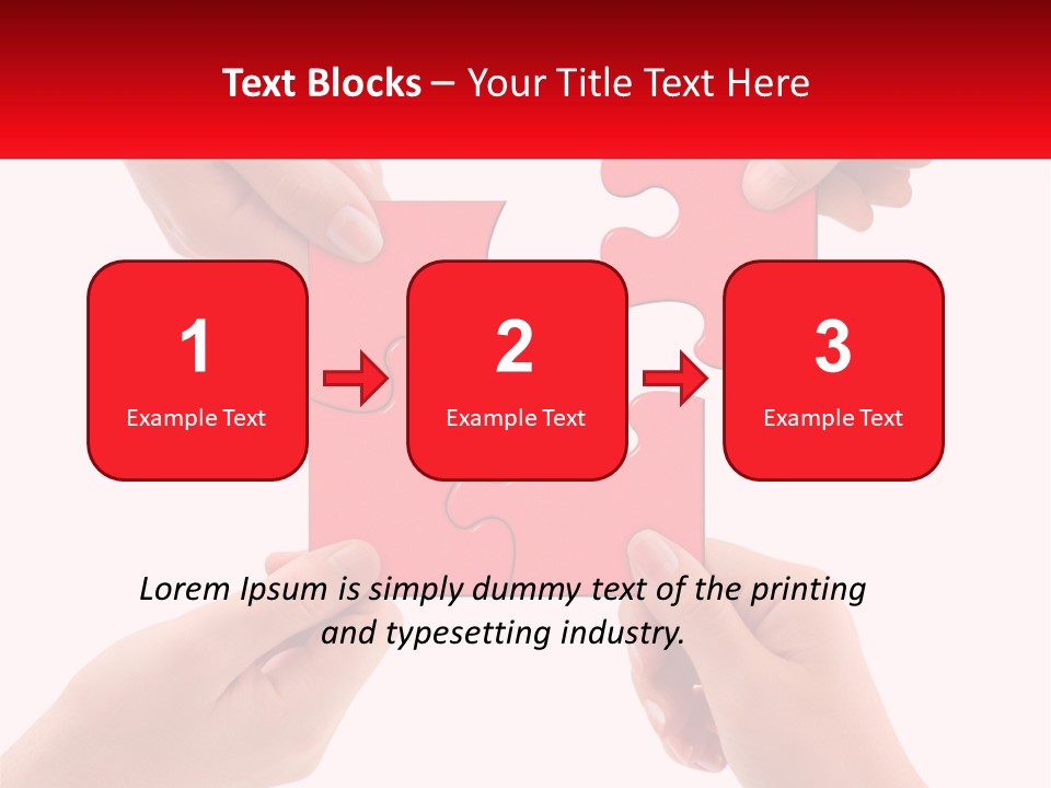 Two Hands Holding A Piece Of A Puzzle PowerPoint Template
