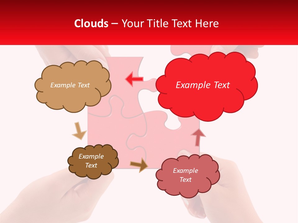 Two Hands Holding A Piece Of A Puzzle PowerPoint Template