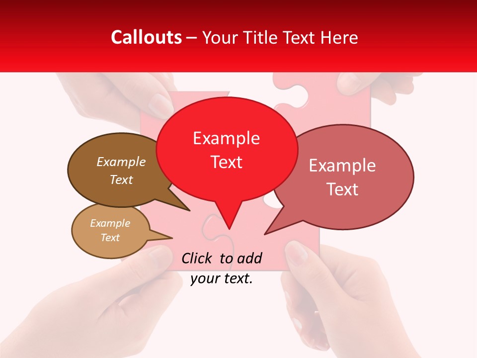 Two Hands Holding A Piece Of A Puzzle PowerPoint Template