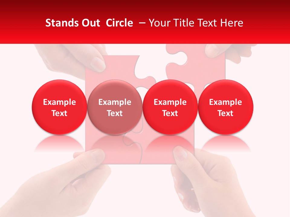 Two Hands Holding A Piece Of A Puzzle PowerPoint Template