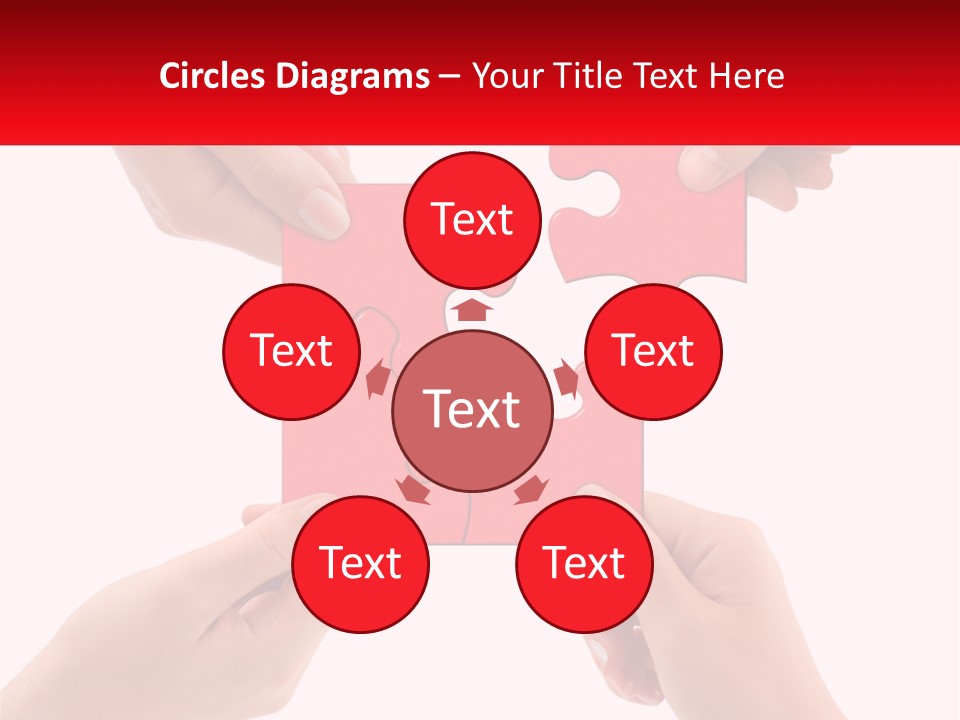 Two Hands Holding A Piece Of A Puzzle PowerPoint Template