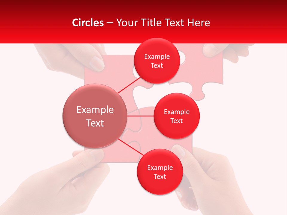 Two Hands Holding A Piece Of A Puzzle PowerPoint Template