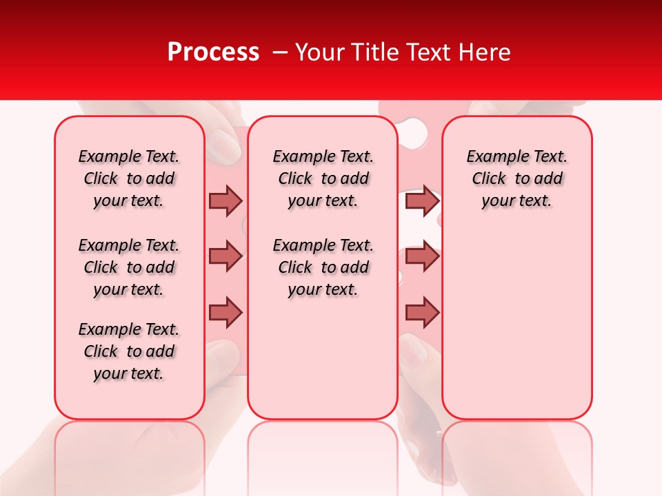 Two Hands Holding A Piece Of A Puzzle PowerPoint Template