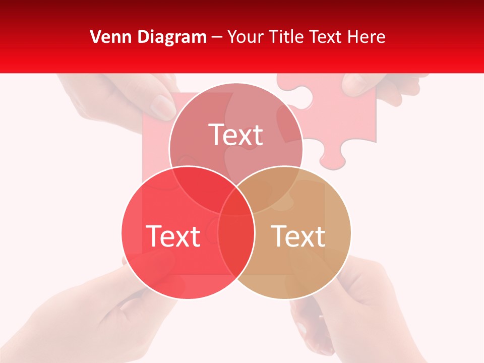 Two Hands Holding A Piece Of A Puzzle PowerPoint Template