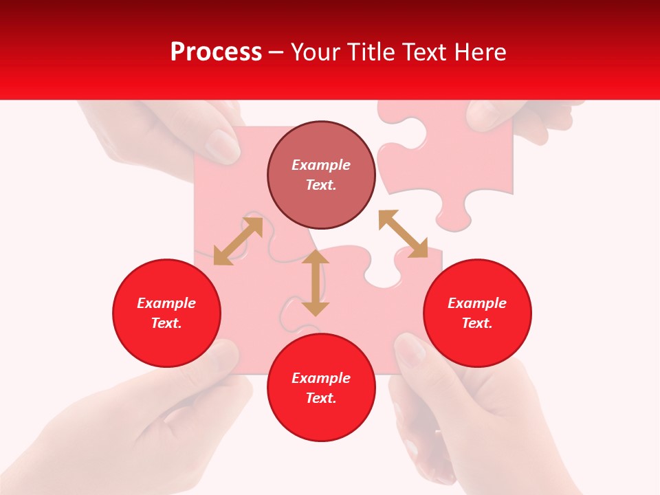 Two Hands Holding A Piece Of A Puzzle PowerPoint Template