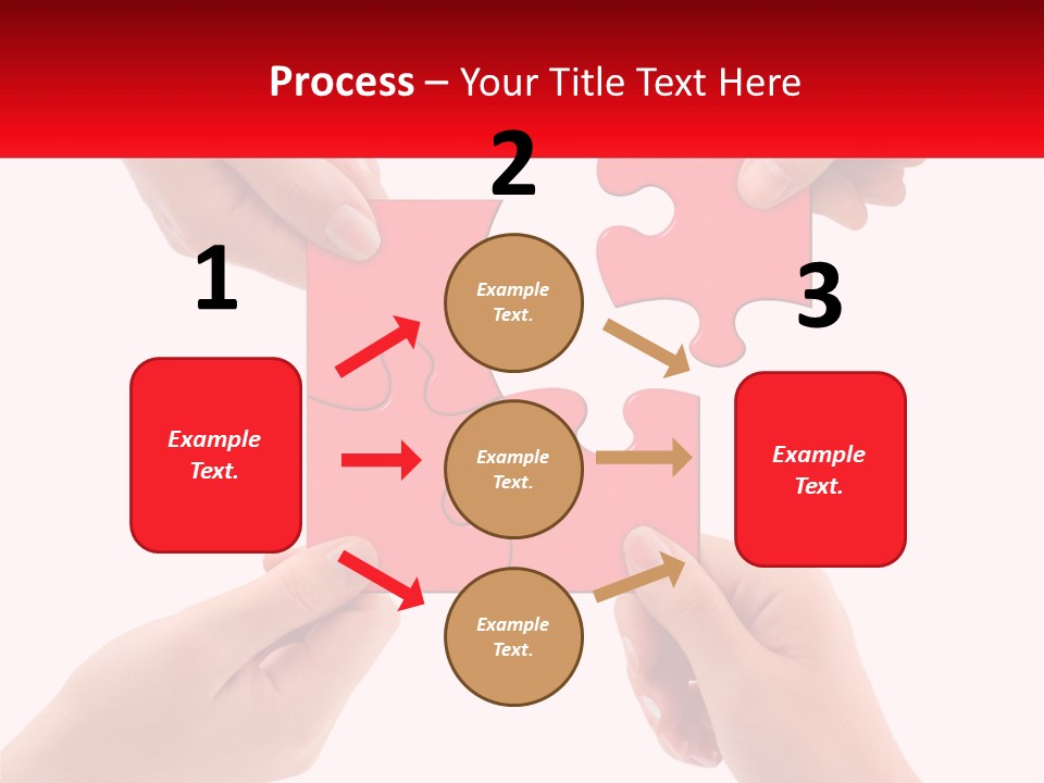 Two Hands Holding A Piece Of A Puzzle PowerPoint Template