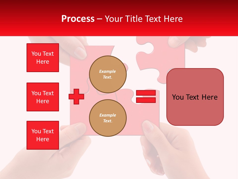 Two Hands Holding A Piece Of A Puzzle PowerPoint Template