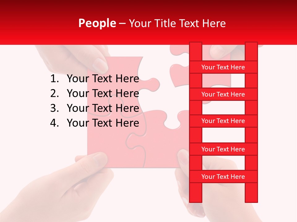 Two Hands Holding A Piece Of A Puzzle PowerPoint Template