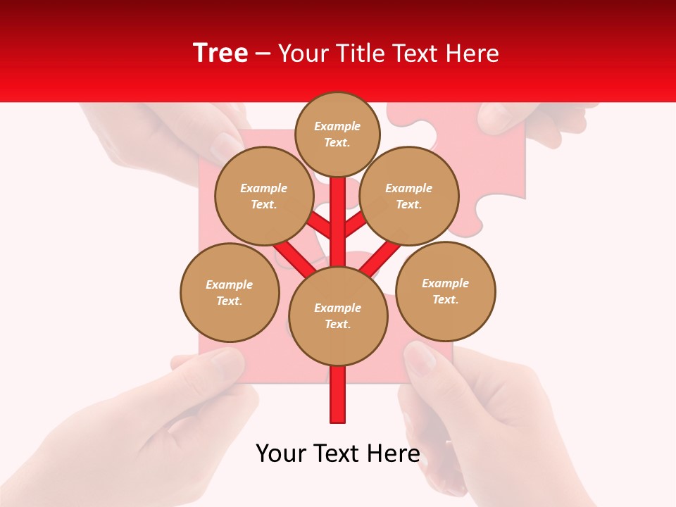 Two Hands Holding A Piece Of A Puzzle PowerPoint Template