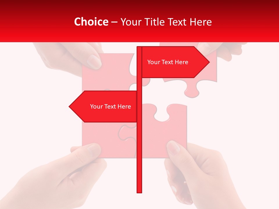 Two Hands Holding A Piece Of A Puzzle PowerPoint Template