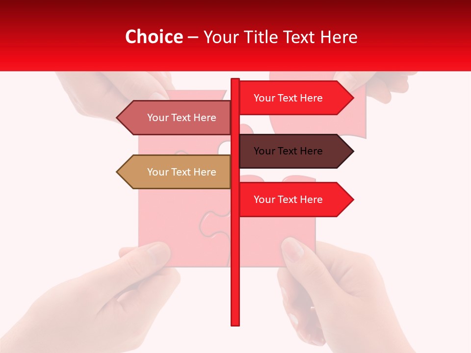 Two Hands Holding A Piece Of A Puzzle PowerPoint Template