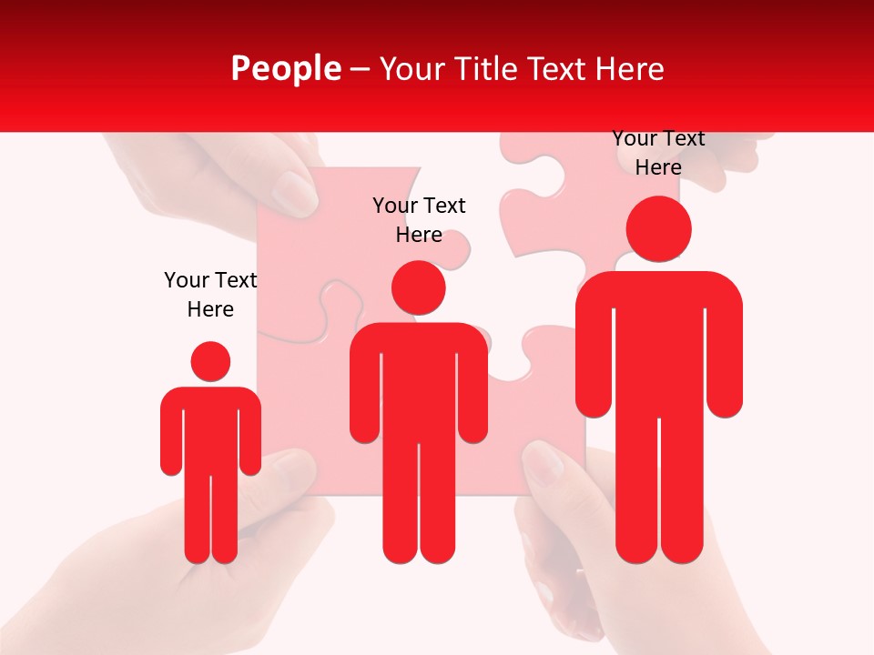 Two Hands Holding A Piece Of A Puzzle PowerPoint Template