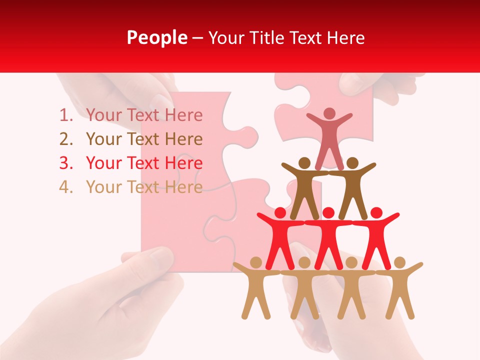 Two Hands Holding A Piece Of A Puzzle PowerPoint Template