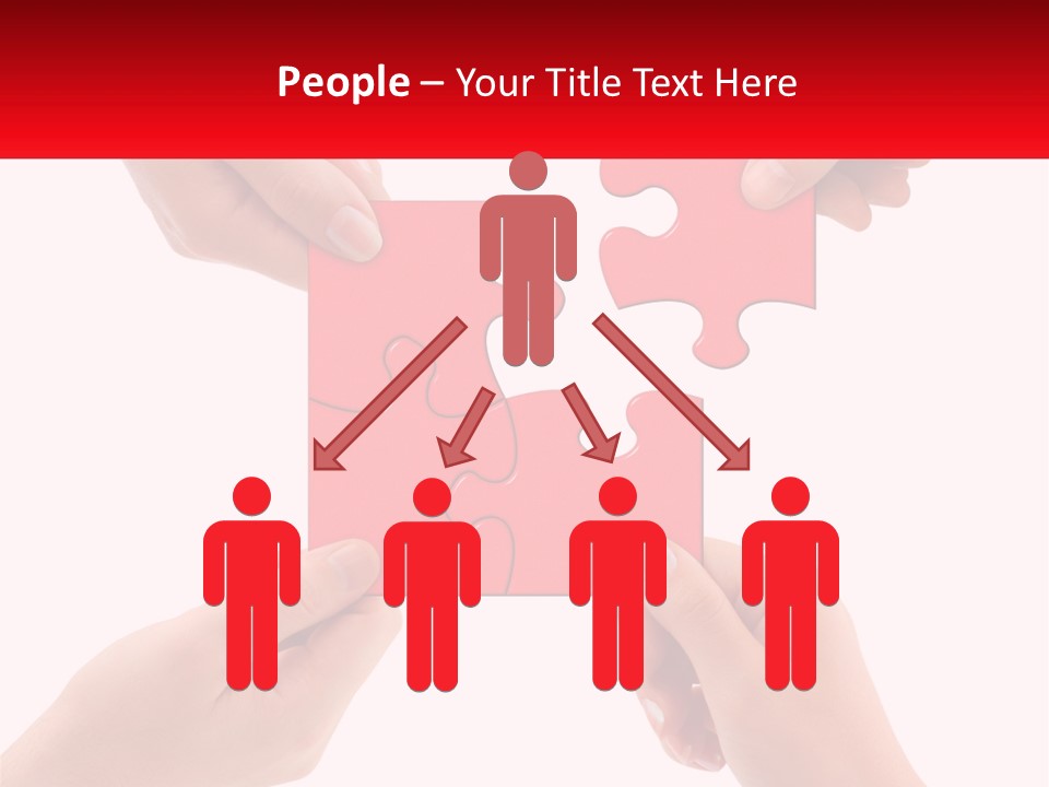 Two Hands Holding A Piece Of A Puzzle PowerPoint Template