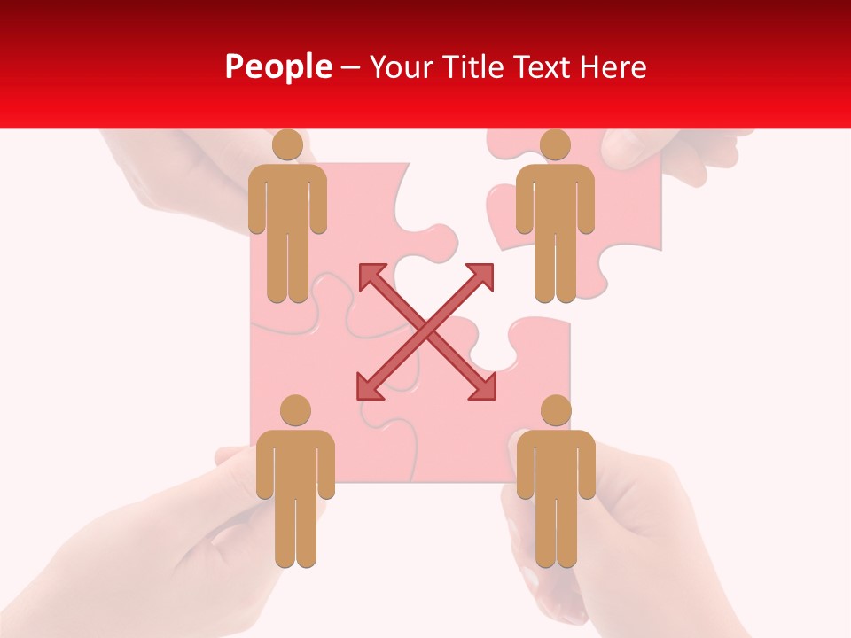 Two Hands Holding A Piece Of A Puzzle PowerPoint Template