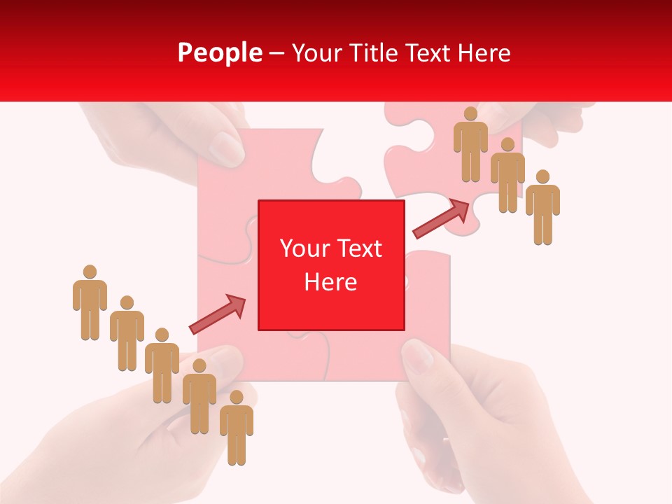 Two Hands Holding A Piece Of A Puzzle PowerPoint Template