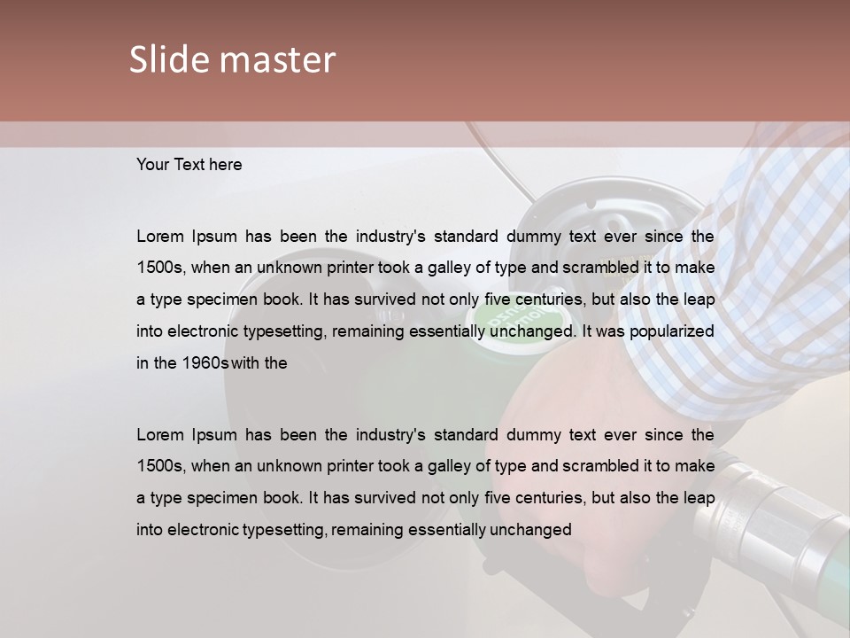 A Man Is Pumping Gas Into His Car PowerPoint Template