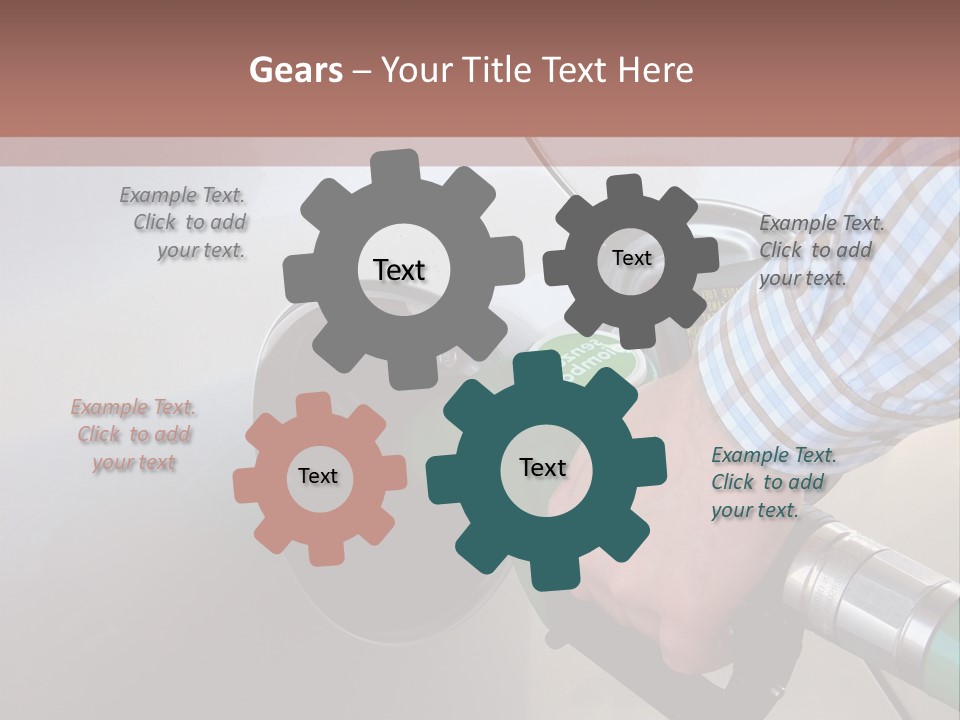 A Man Is Pumping Gas Into His Car PowerPoint Template