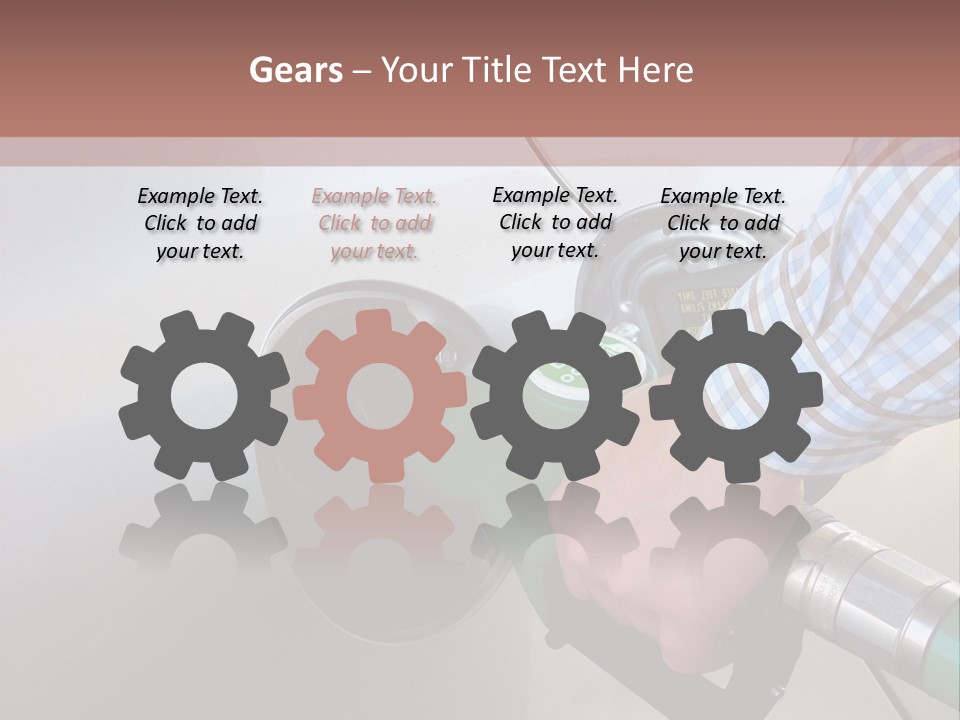 A Man Is Pumping Gas Into His Car PowerPoint Template