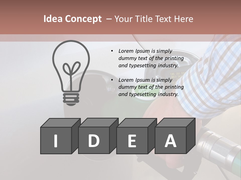 A Man Is Pumping Gas Into His Car PowerPoint Template