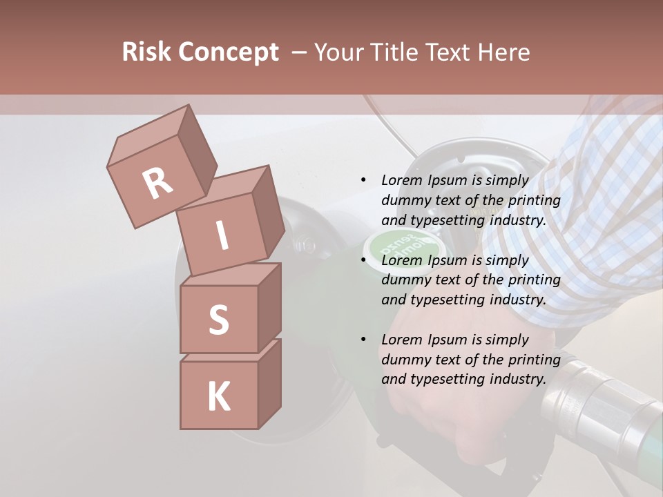 A Man Is Pumping Gas Into His Car PowerPoint Template