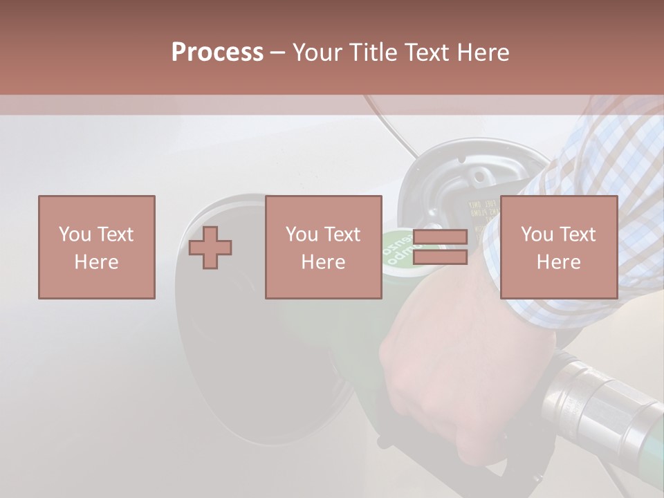 A Man Is Pumping Gas Into His Car PowerPoint Template
