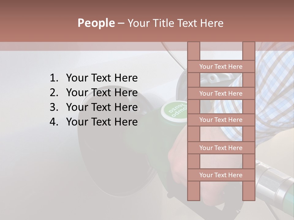 A Man Is Pumping Gas Into His Car PowerPoint Template