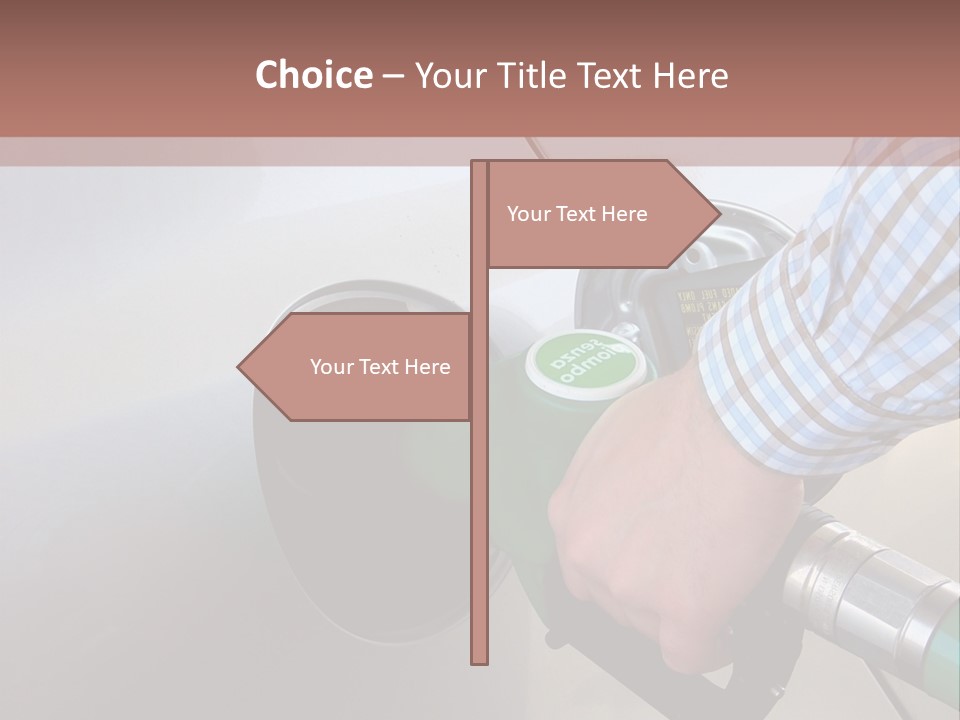 A Man Is Pumping Gas Into His Car PowerPoint Template