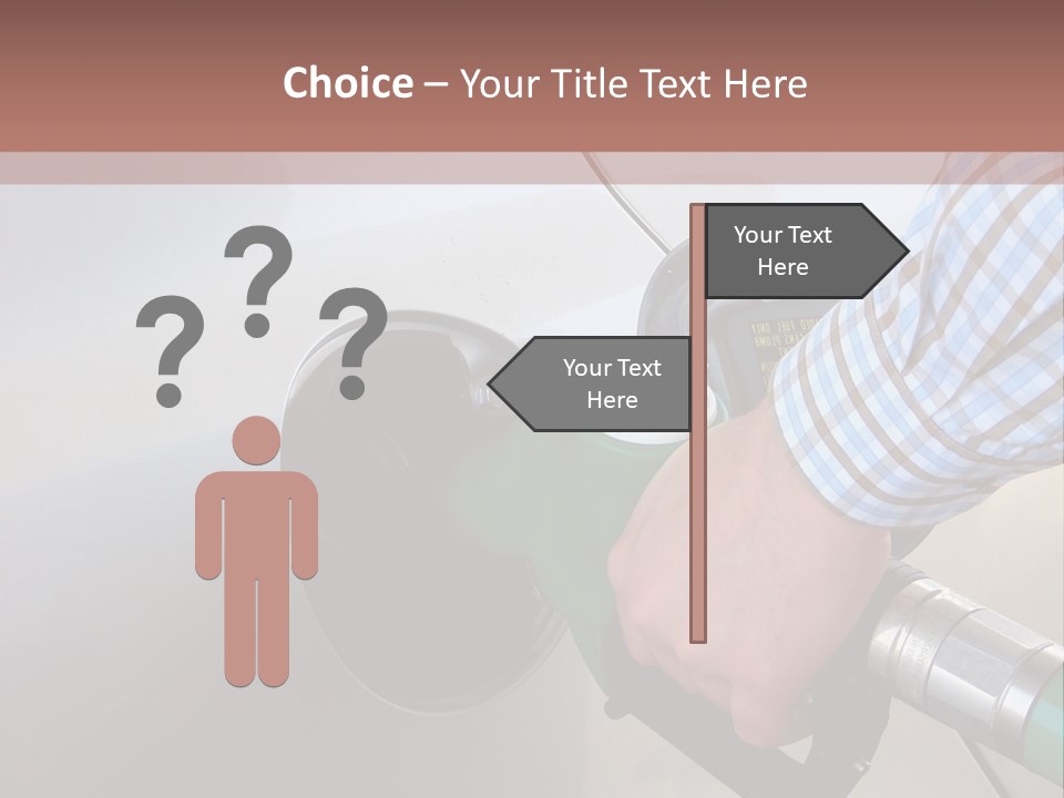 A Man Is Pumping Gas Into His Car PowerPoint Template