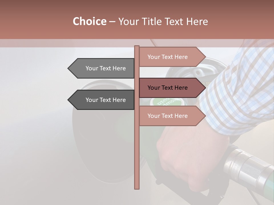 A Man Is Pumping Gas Into His Car PowerPoint Template