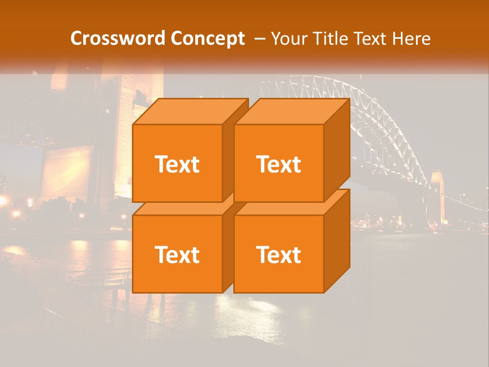 A Bridge Over A Body Of Water At Night PowerPoint Template