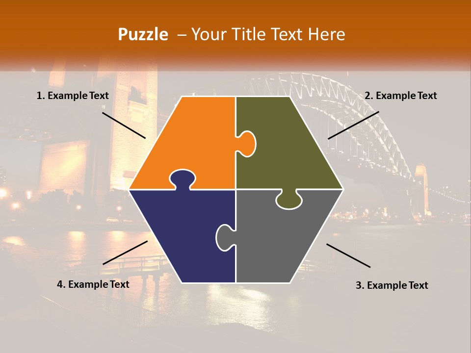 A Bridge Over A Body Of Water At Night PowerPoint Template