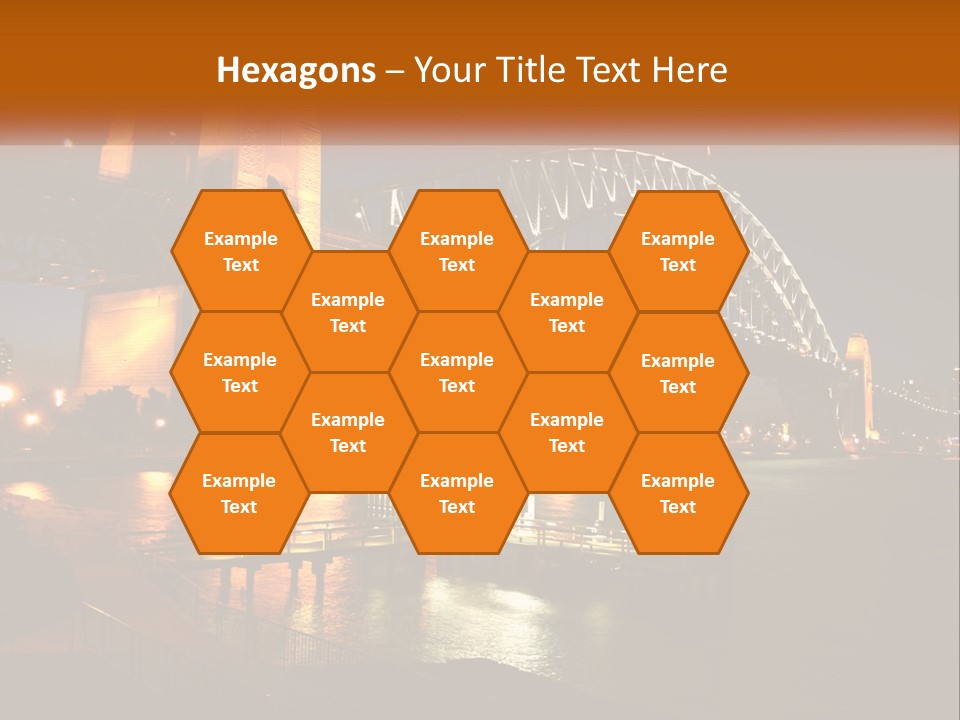 A Bridge Over A Body Of Water At Night PowerPoint Template