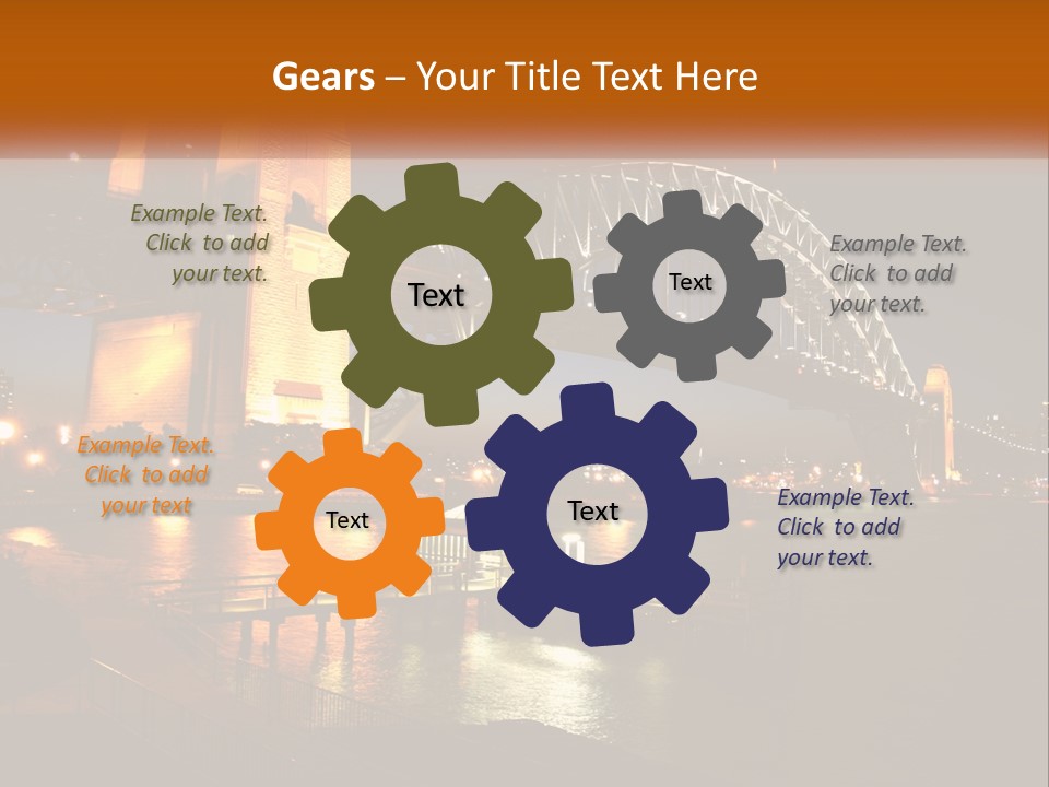 A Bridge Over A Body Of Water At Night PowerPoint Template