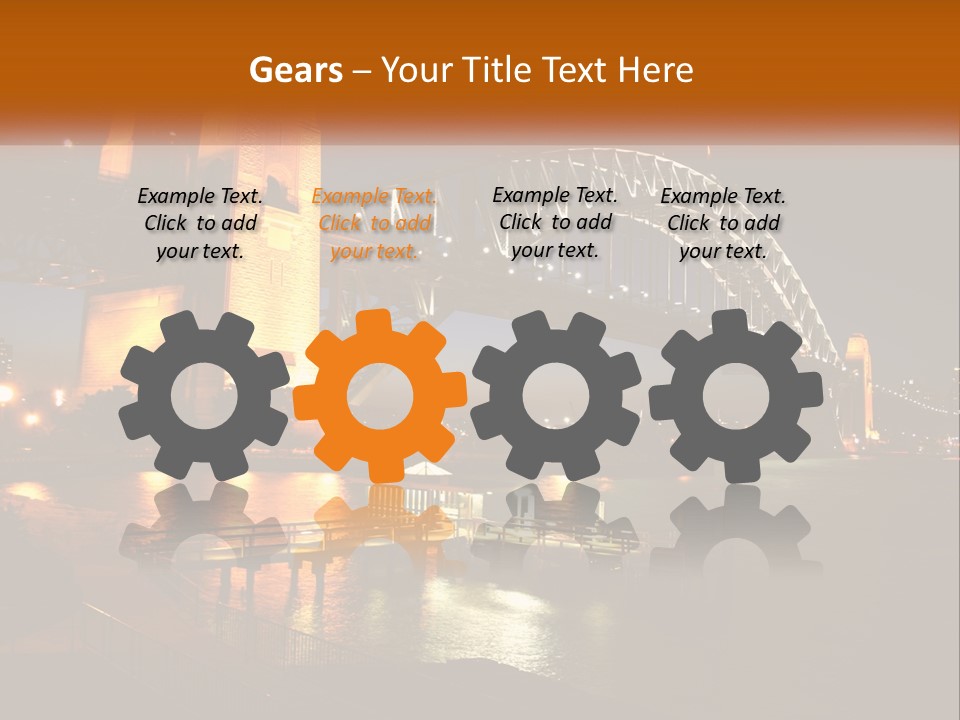 A Bridge Over A Body Of Water At Night PowerPoint Template