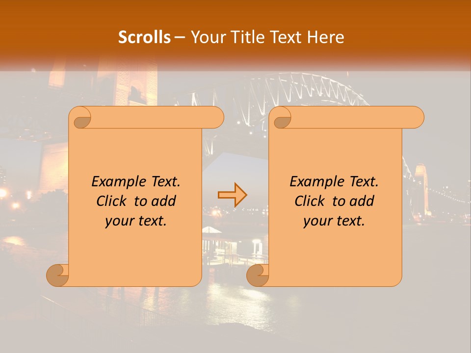 A Bridge Over A Body Of Water At Night PowerPoint Template