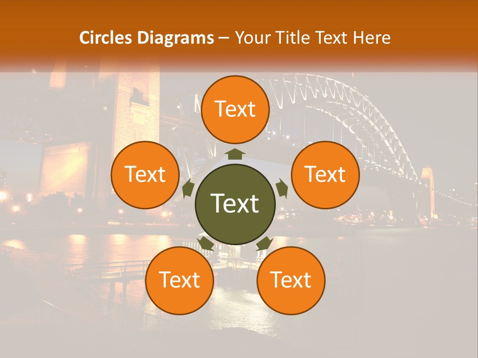 A Bridge Over A Body Of Water At Night PowerPoint Template